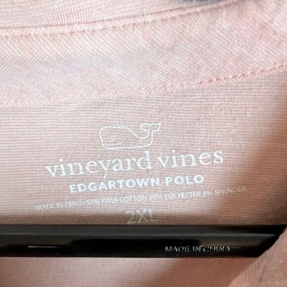 VINEYARD VINES MENS POLO SHIRT LIGHT PINK SIZE 2XL - Picture 3 of 8